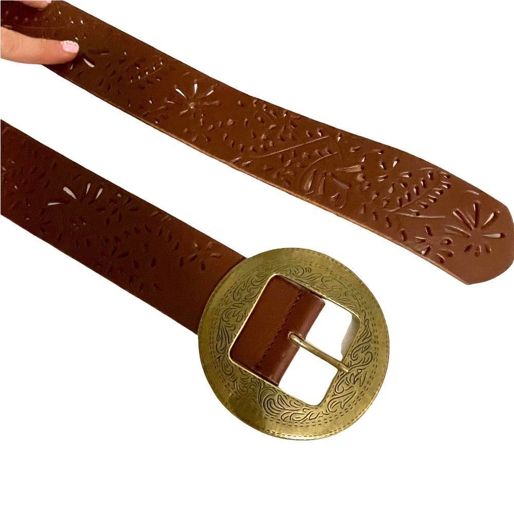 Coldwater Creek Leather perforated belt Sz S‎ boho western - Picture 4 of 8